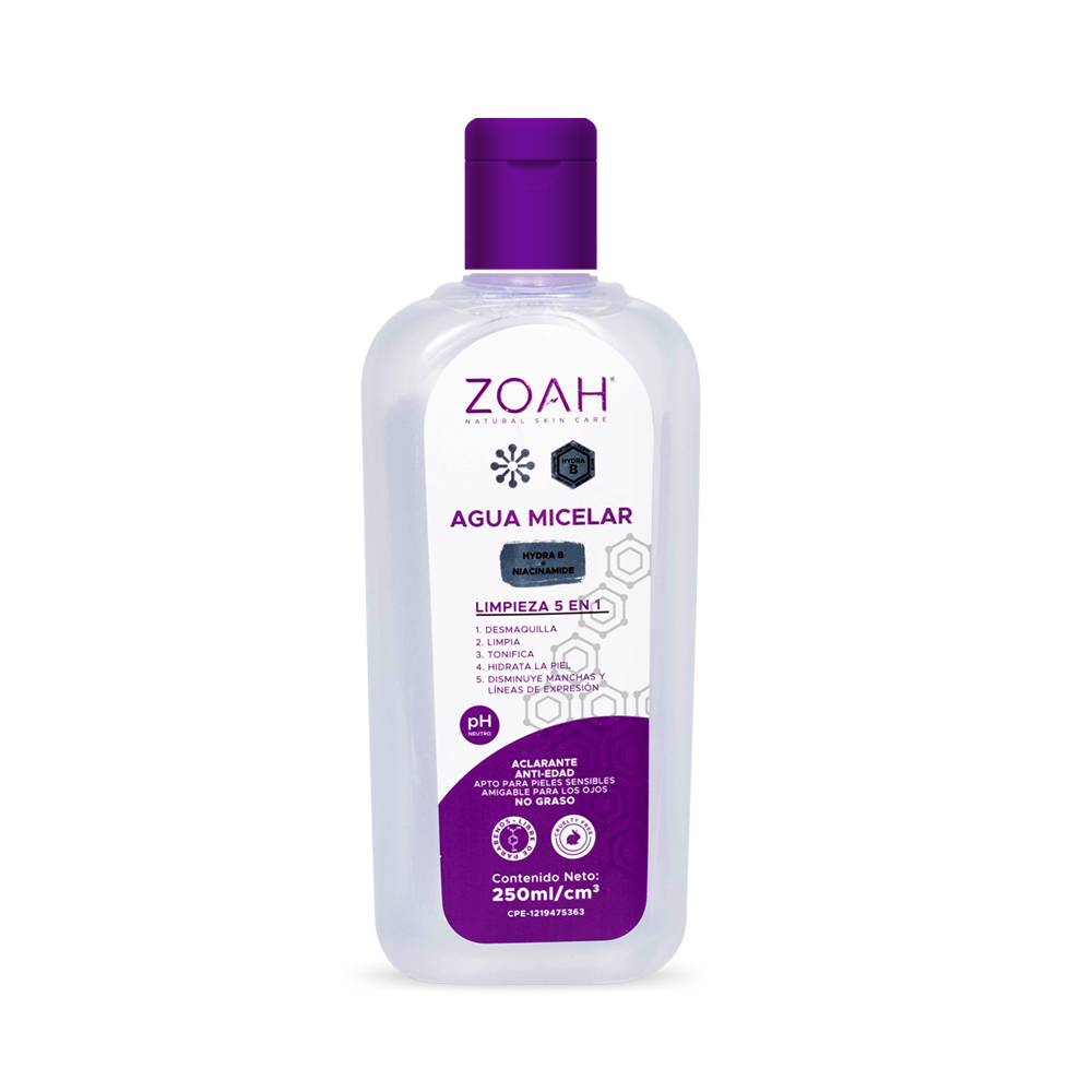 AGUA MICELAR ZOAH LIMPIEZA 5 EN 1 250ML