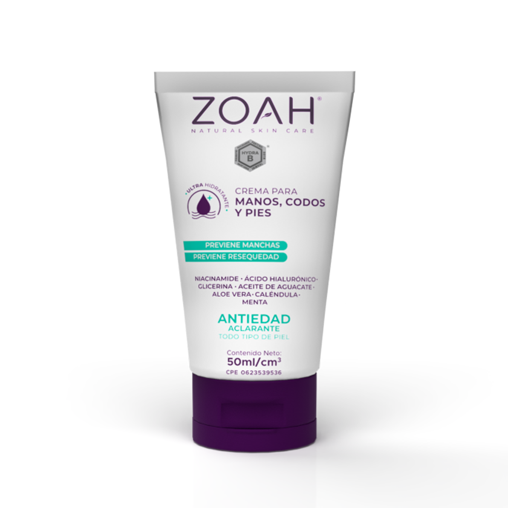 CREMA PARA MANOS, CODOS Y PIES ZOAH 50 ML