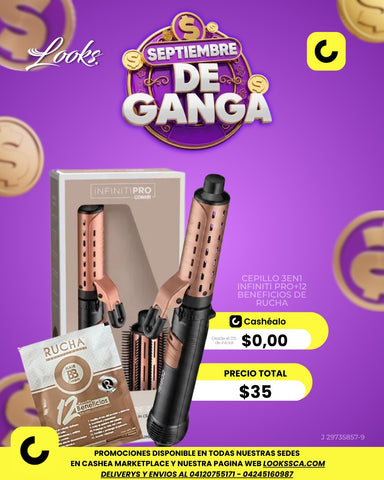 SEPTIEMBRE DE GANGA CEPILLO SECADOR CONAIR + UN TERMOPROTECTOR RUCHA