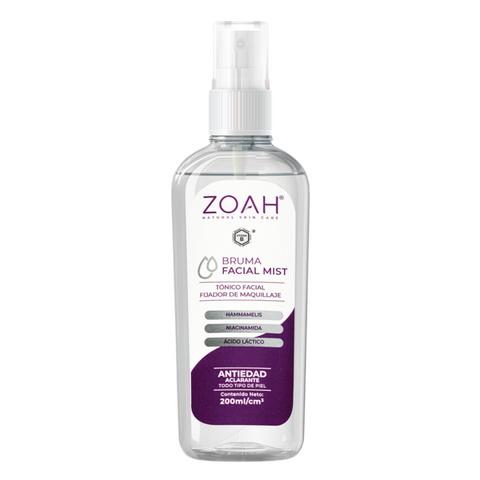 BRUMA FACIAL ZOAH TONIFICANTE FACIAL ANTIEDAD 240ML