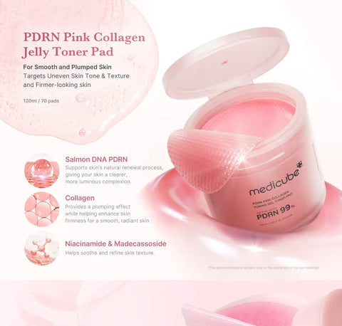 PDRN Pink Collagen Toning Gel Toner Pad
