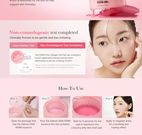 PDRN Pink Collagen Toning Gel Toner Pad