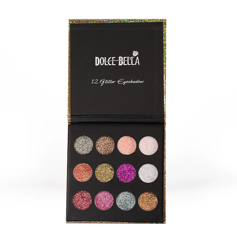 PALETA DE SOMBRAS DOLCE BELLA GLITTER 12 COLORES