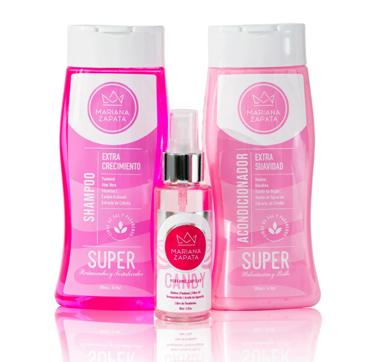 Kit Shampoo+Acondicionador+Perfume capilar Mariana Zapata