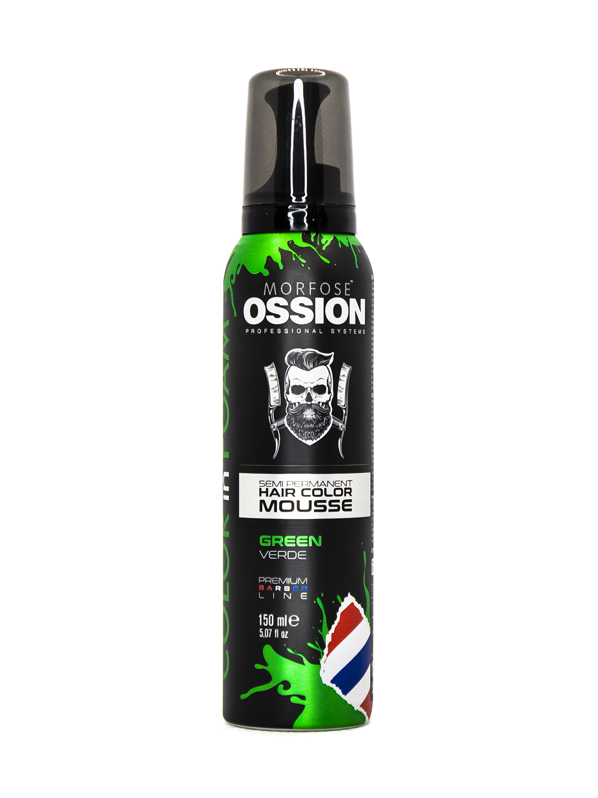 ESPUMA CAPILAR COLOR GREEN OSSION 150ML